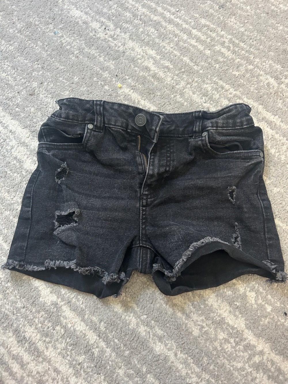 Never worn Black Distressed Denim Shorts kids